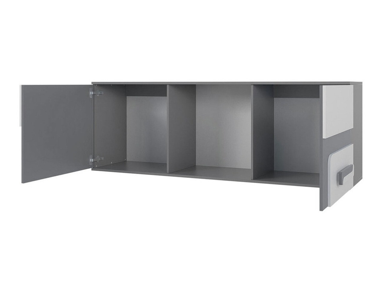 Zidna polica Aviseve 104 (Antracit + Belo)