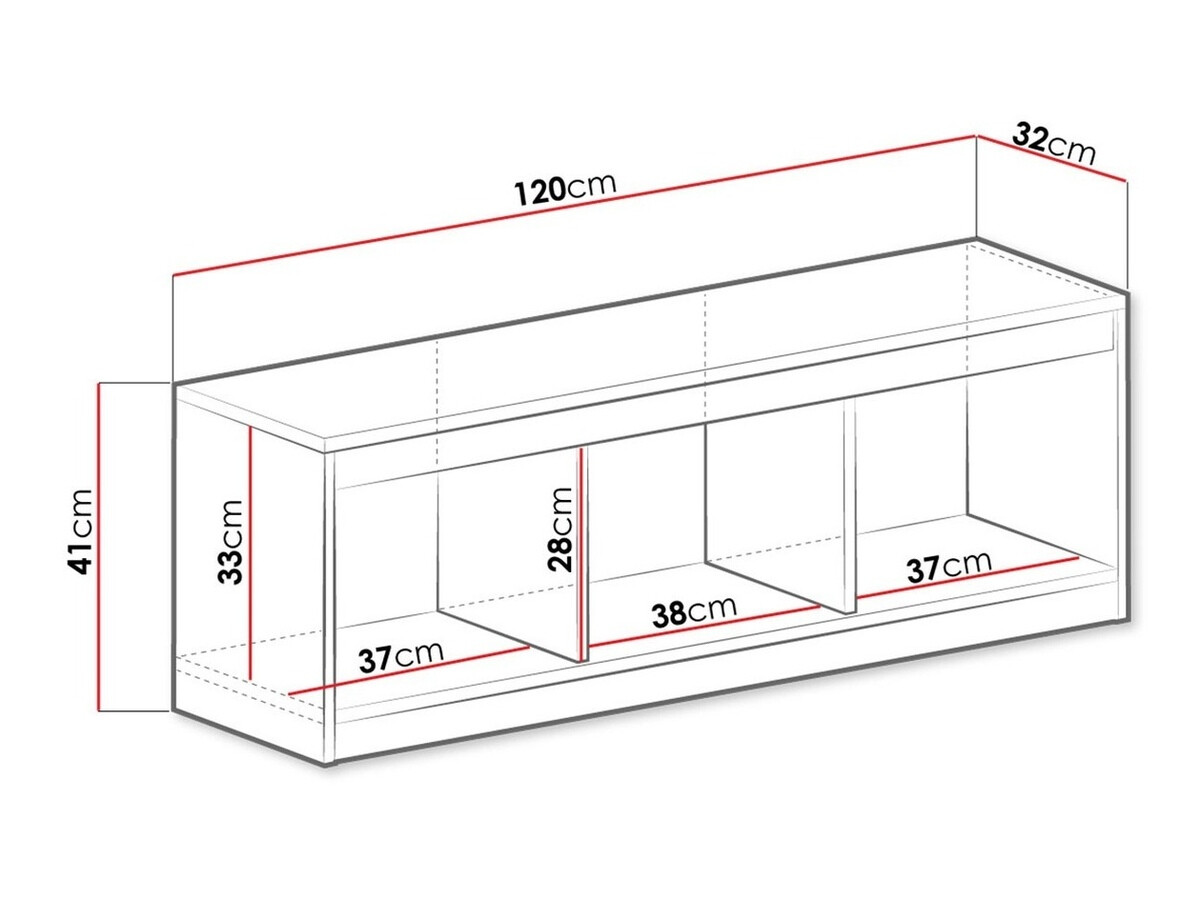 Zidna polica Merevari 106 (Belo + Sjajni Tirkizna)