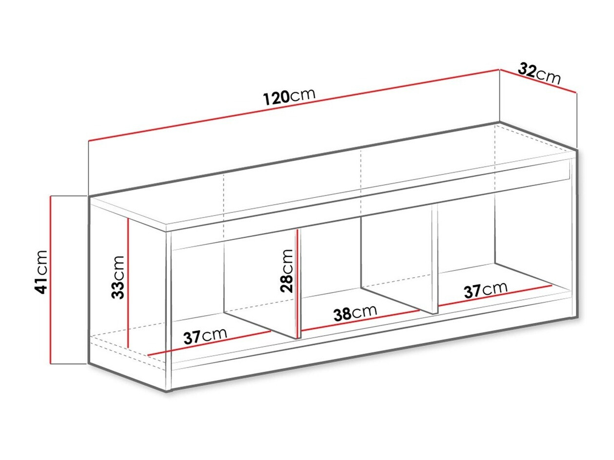 Zidna polica Merevari 106 (Belo + Sjajno belo)