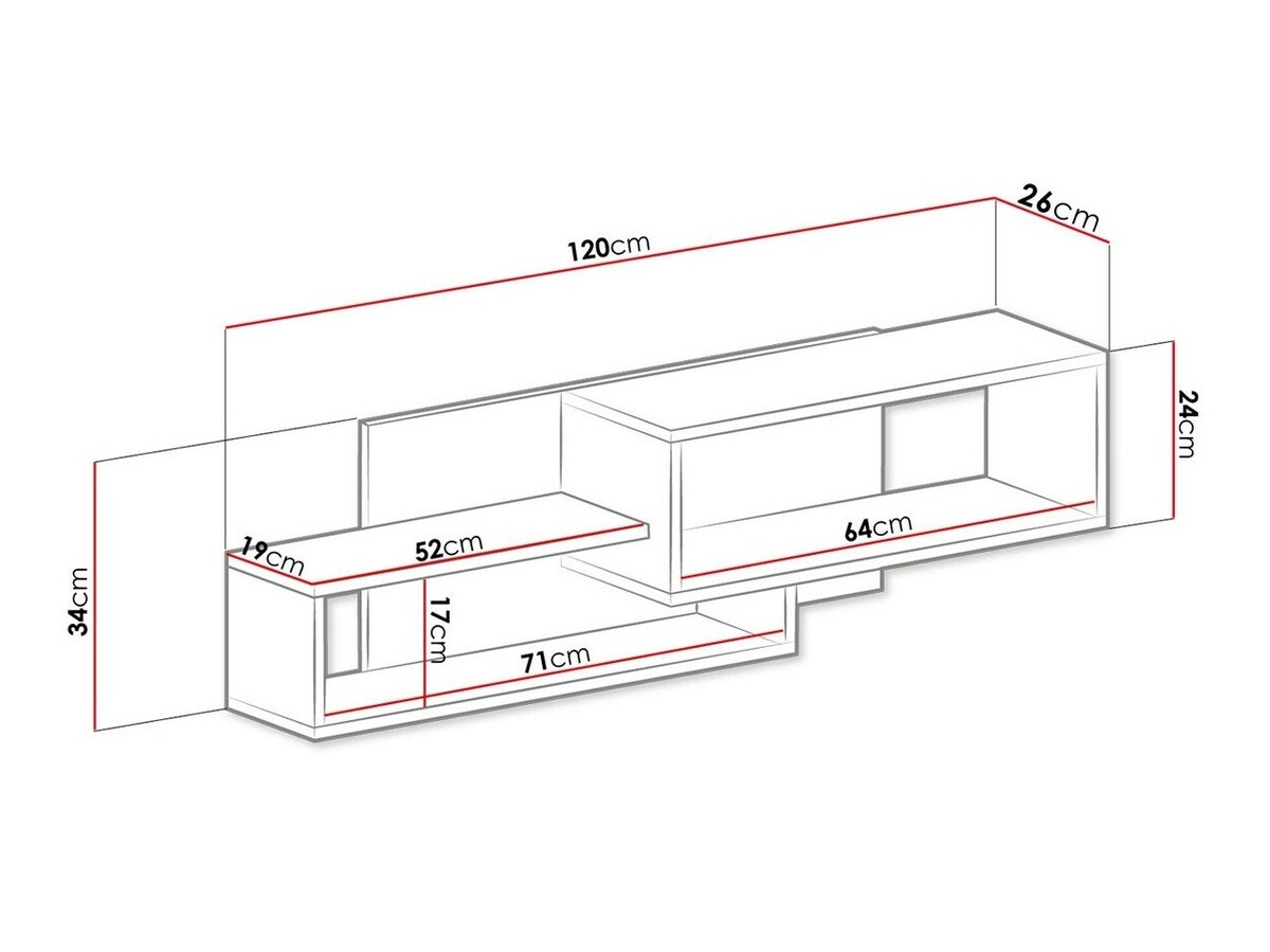 Zidna polica Sorviru 105 (Belo + Roza)