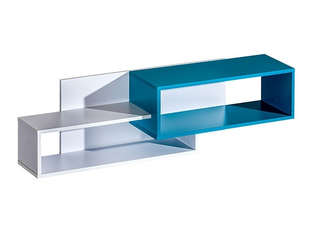 Zidna polica Sorviru 105 (Belo + Tirkizna)