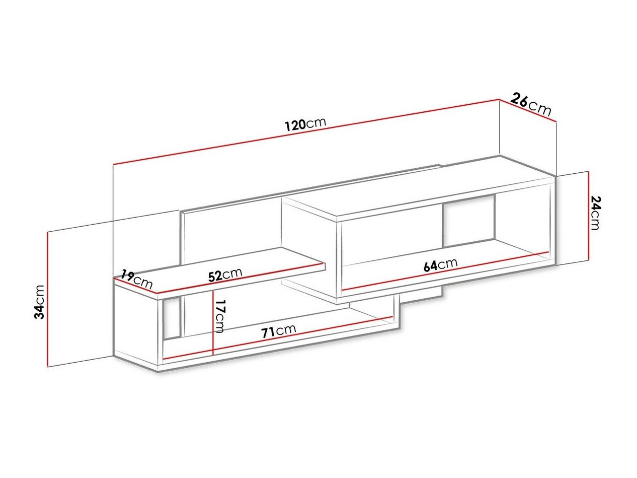 Zidna polica Sorviru 105 (Belo + Tirkizna)