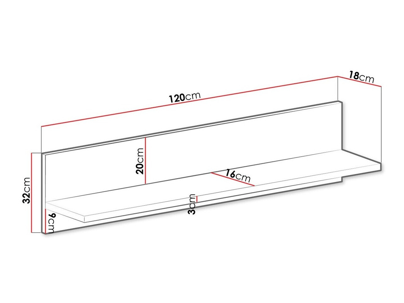 Zidna polica Venmava 108