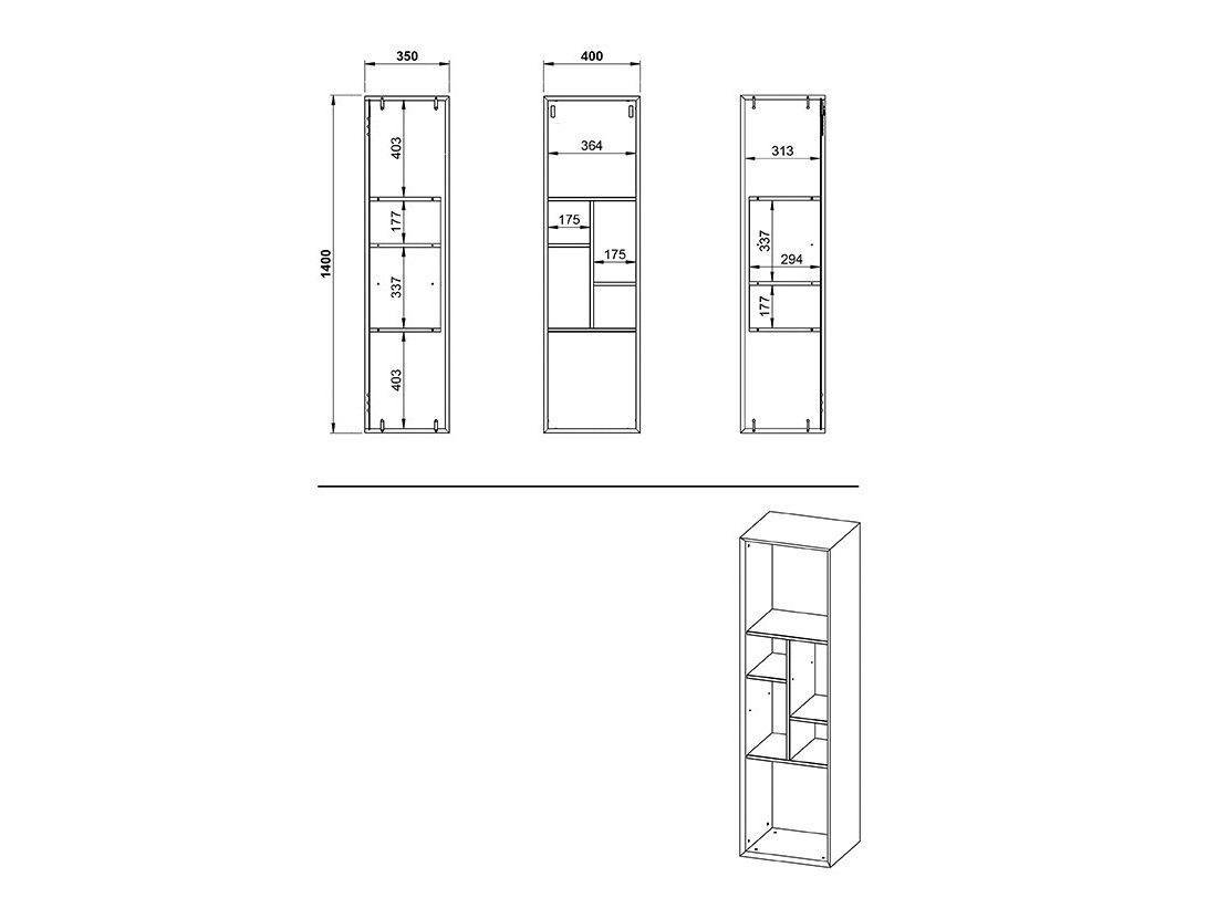 Zidna polica Sacramento 504 (Izbeljeni bor + Navarra hrast)