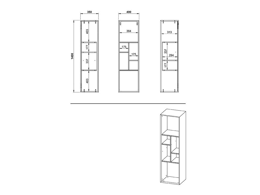 Zidna polica Sacramento 504 (Sivo + Navarra hrast)