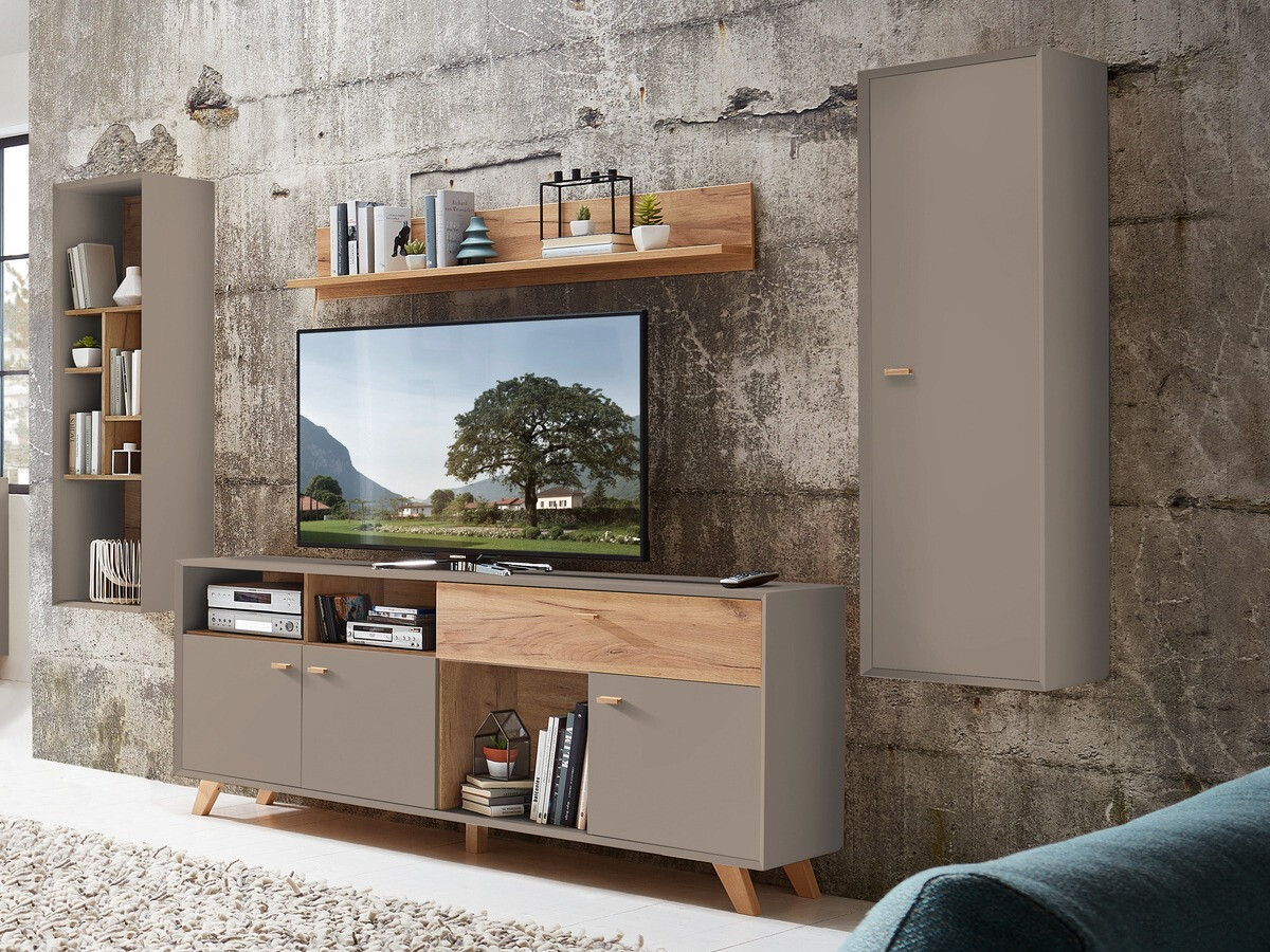 Zidni ormarić Sacramento 505 (Sivo + Navarra hrast)