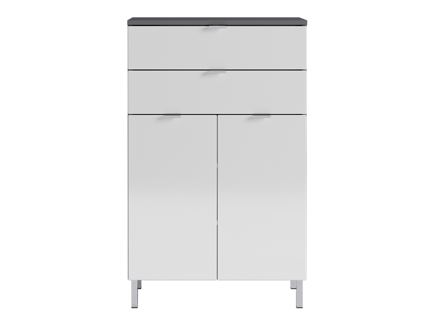 Ormarić za kupatilo Lomcamo 102 (Sjajno belo + Graphite)