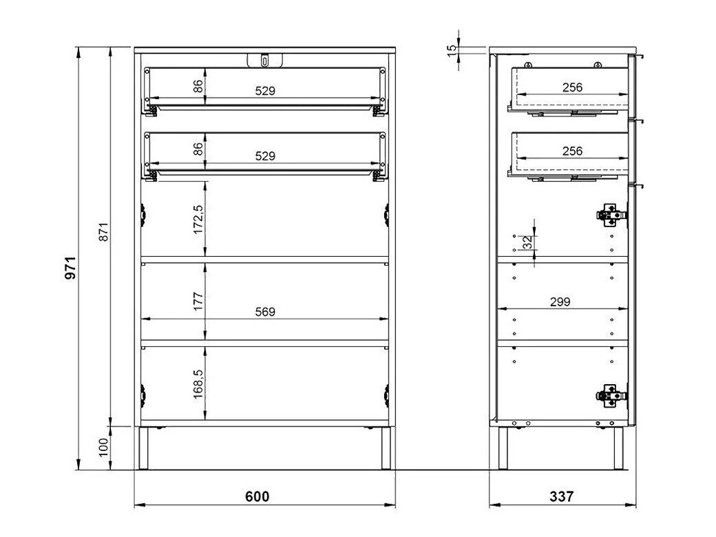Ormarić za kupatilo Lomcamo 102 (Sjajno belo + Graphite)