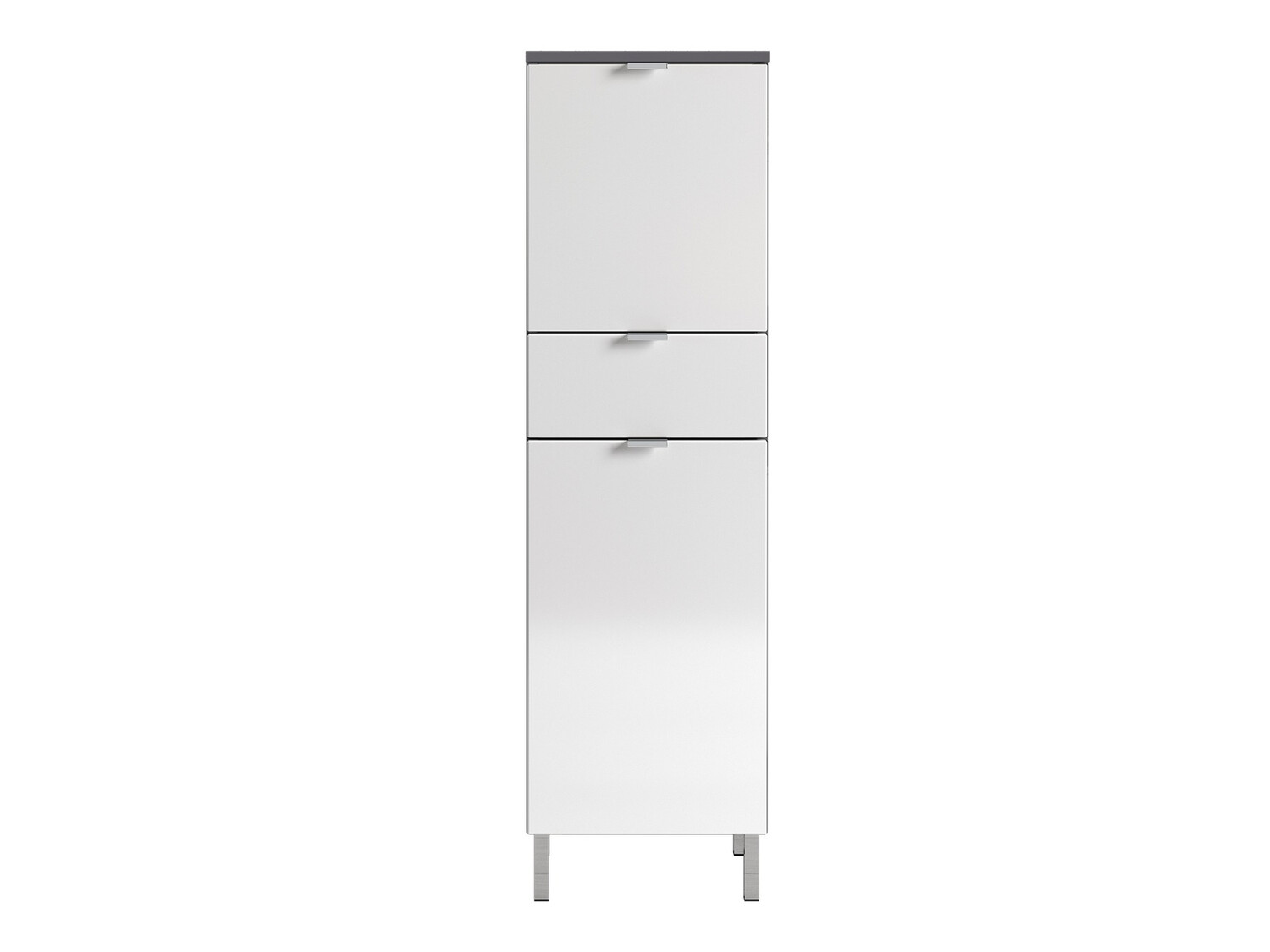 Ormarić za kupatilo Lomcamo 103 (Sjajno belo + Graphite)