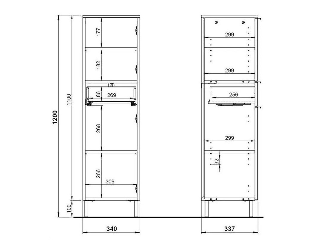 Ormarić za kupatilo Lomcamo 103 (Sjajno belo + Graphite)