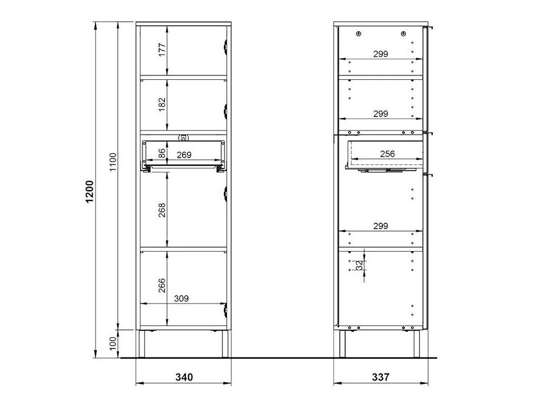 Ormarić za kupatilo Lomcamo 103 (Sjajno belo + Unuk hrast)