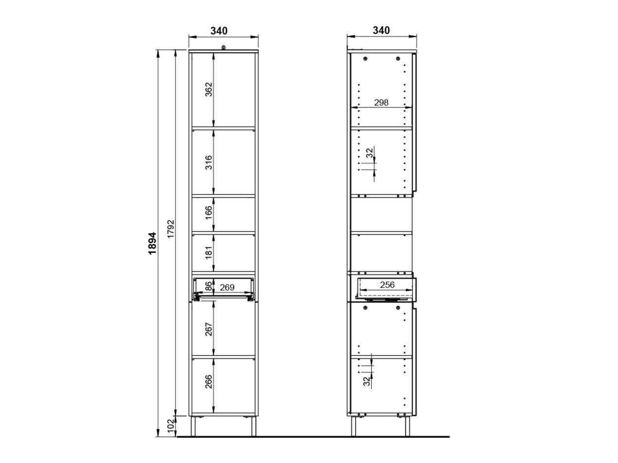Ormarić za kupatilo Talmira 100 (Sjajno belo + Belo)