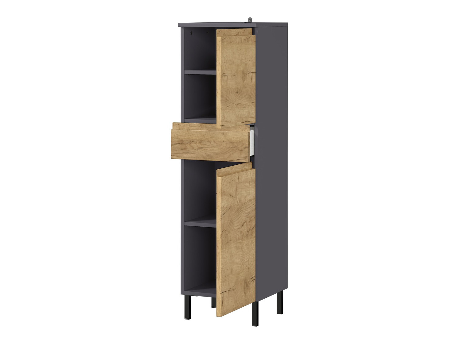 Ormarić za kupatilo Talmira 101 (Graphite + Grande hrast)