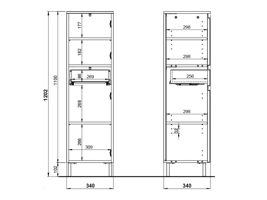 Ormarić za kupatilo Talmira 101 (Graphite + Grande hrast)