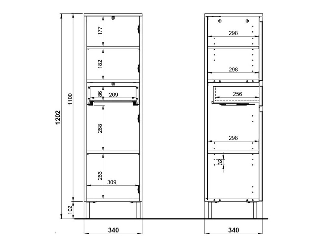 Ormarić za kupatilo Talmira 101 (Sjajno belo + Belo)