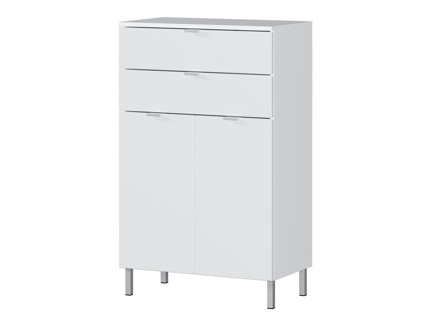 Samostojeći kupatilski ormarić Lomcamo 102 (Belo + Sjajno belo)