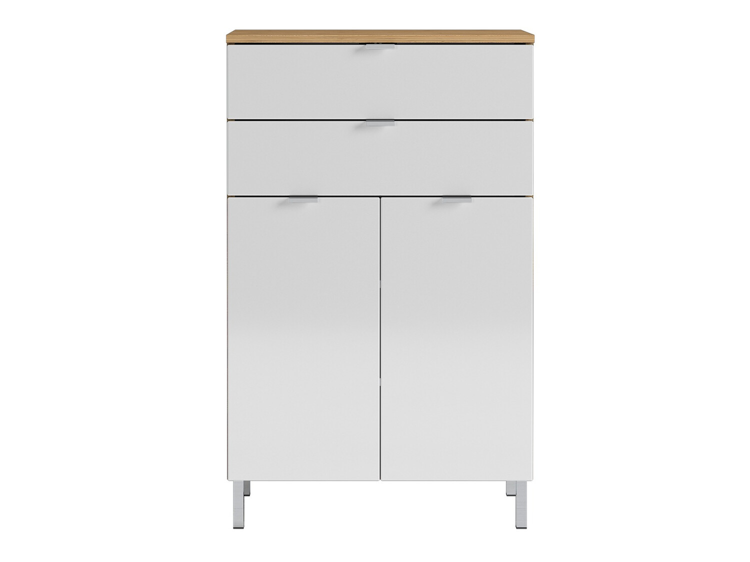 Samostojeći kupatilski ormarić Lomcamo 102 (Sjajno belo + Grandson hrast)