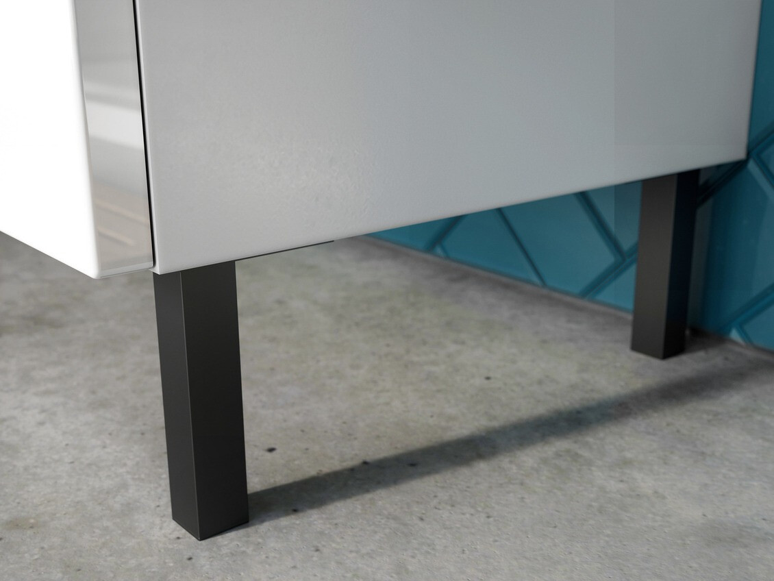 Samostojeći kupatilski ormarić Talmira 100 (Sjajno belo + Belo)