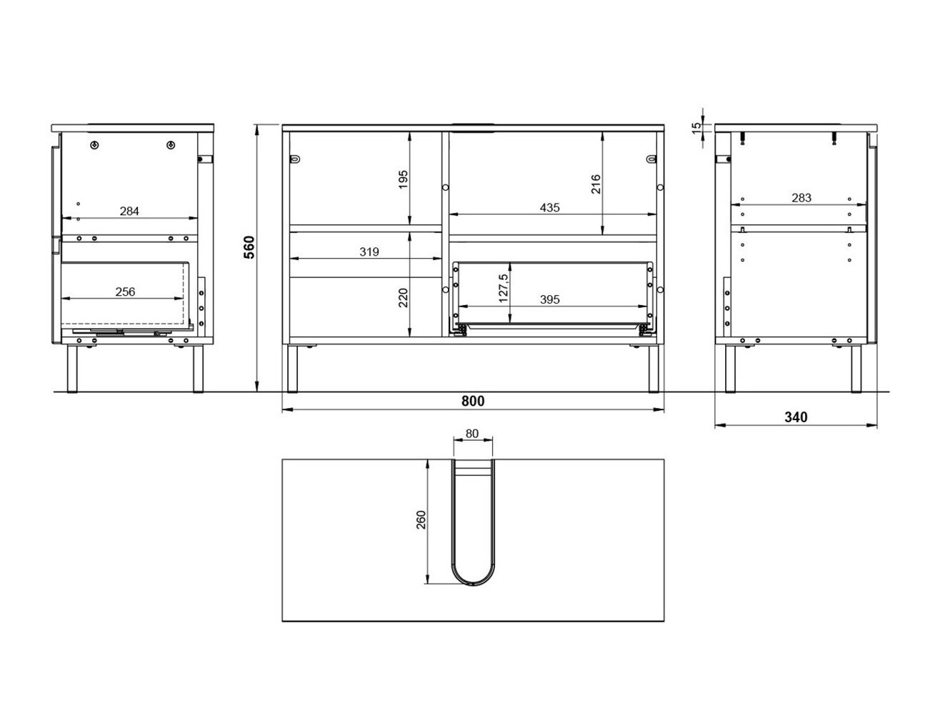 Samostojeći kupatilski ormarić za umivaonik Talmira 102 (Grafit + Grandson hrast)