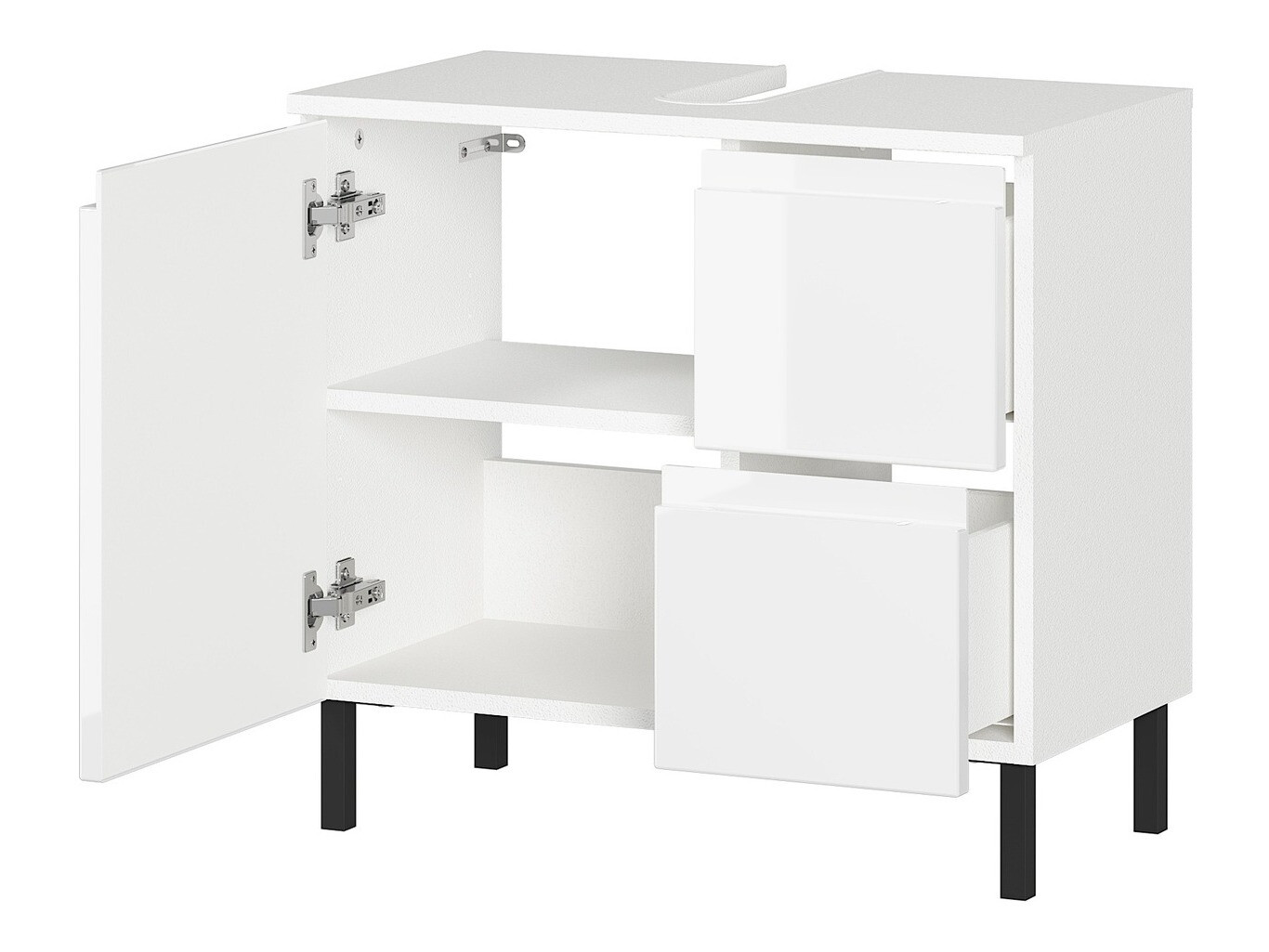 Samostojeći kupatilski ormarić za umivaonik Talmira 103 (Belo + Sjajno belo)