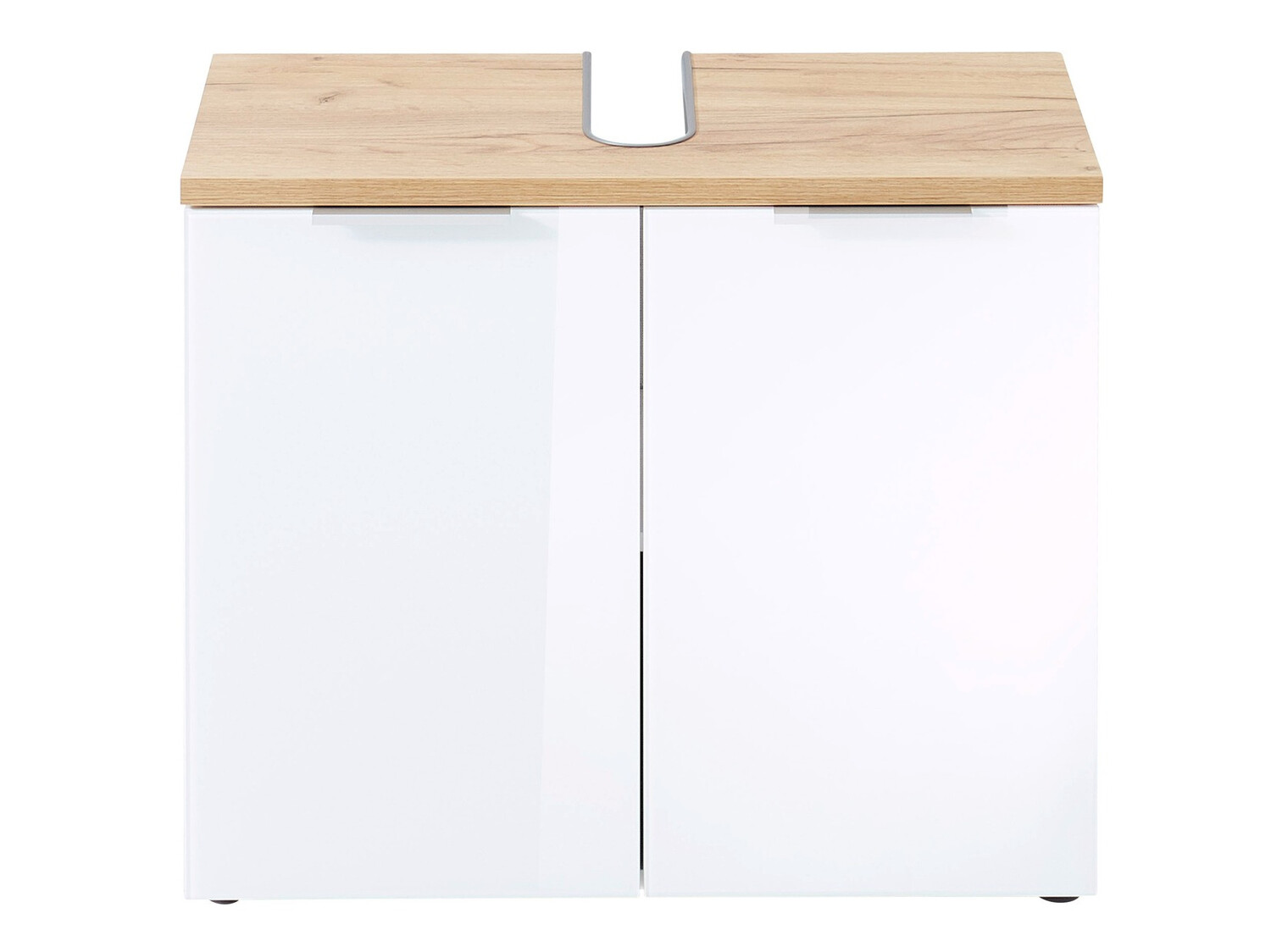 Samostojeći ormarić sa umivaonikom Levciro 102 (Sjajno belo + Navarra hrast)