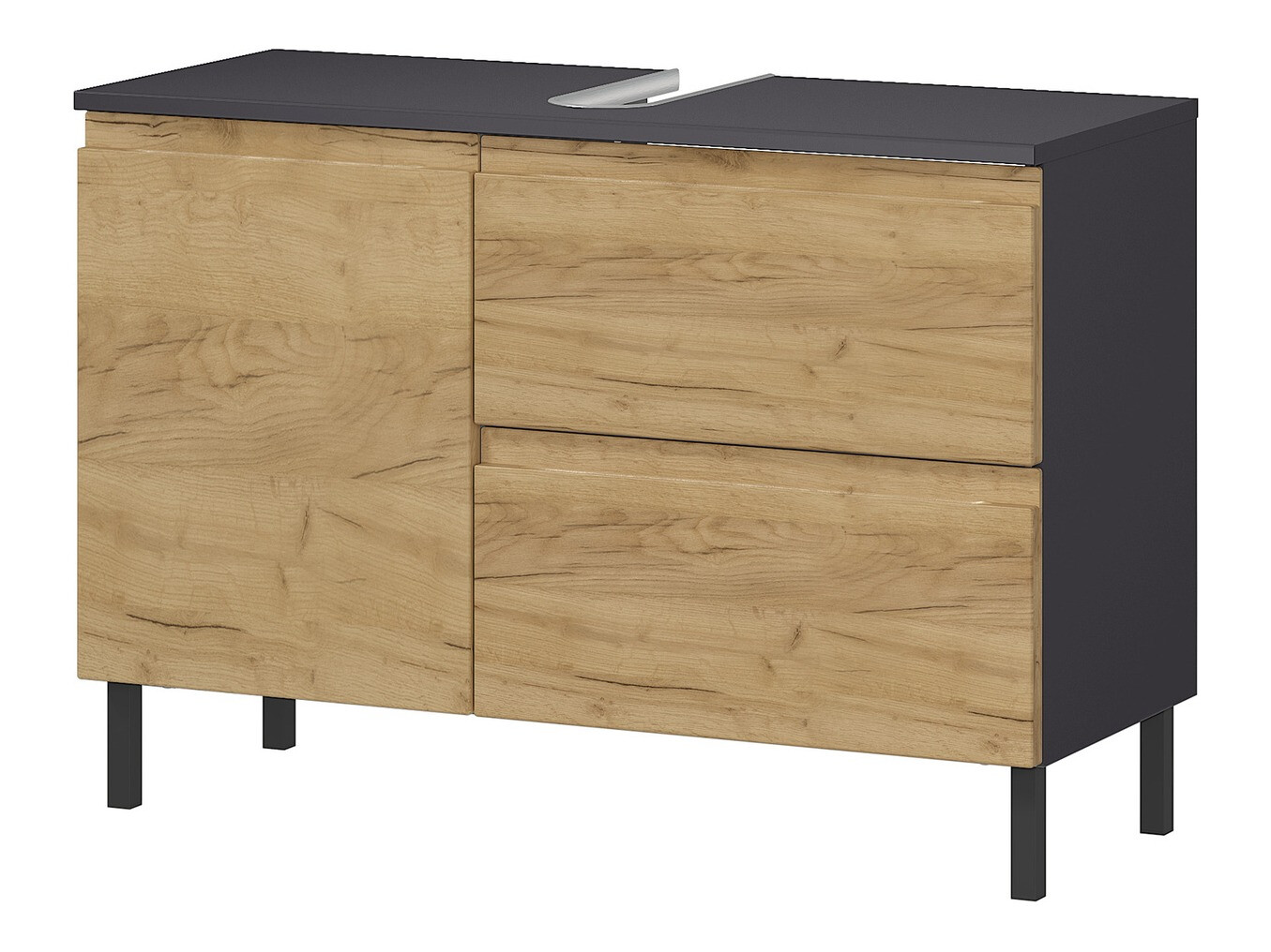 Samostojeći ormarić sa umivaonikom Talmira 102 (Graphite + Unuk hrast)