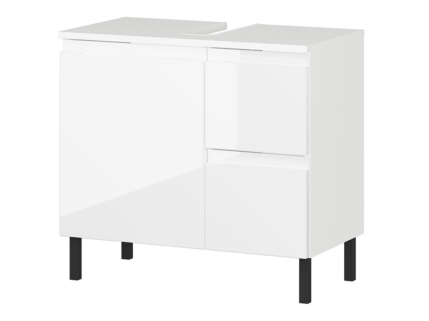 Samostojeći ormarić sa umivaonikom Talmira 103 (Belo + Sjajno belo)