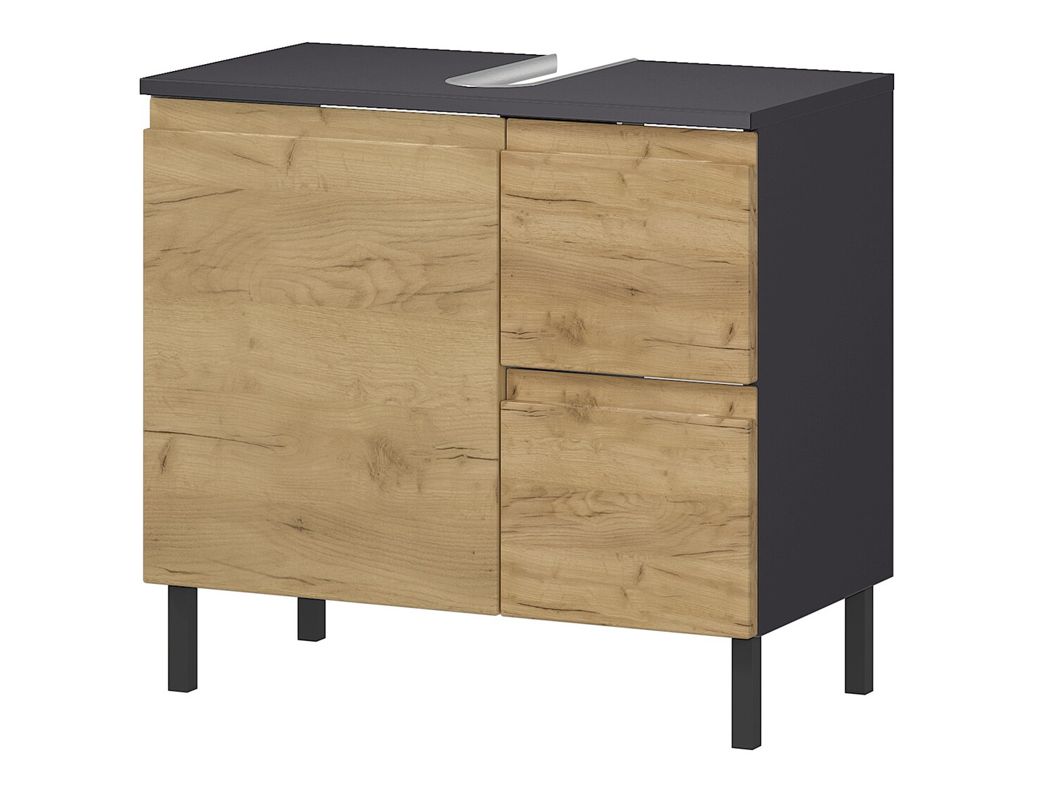 Samostojeći ormarić sa umivaonikom Talmira 103 (Graphite + Unuk hrast)