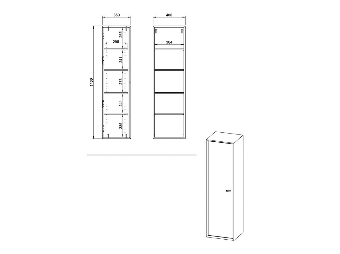 Zidni ormarić Sacramento 505 (Izbeljeni bor + Navarra hrast)