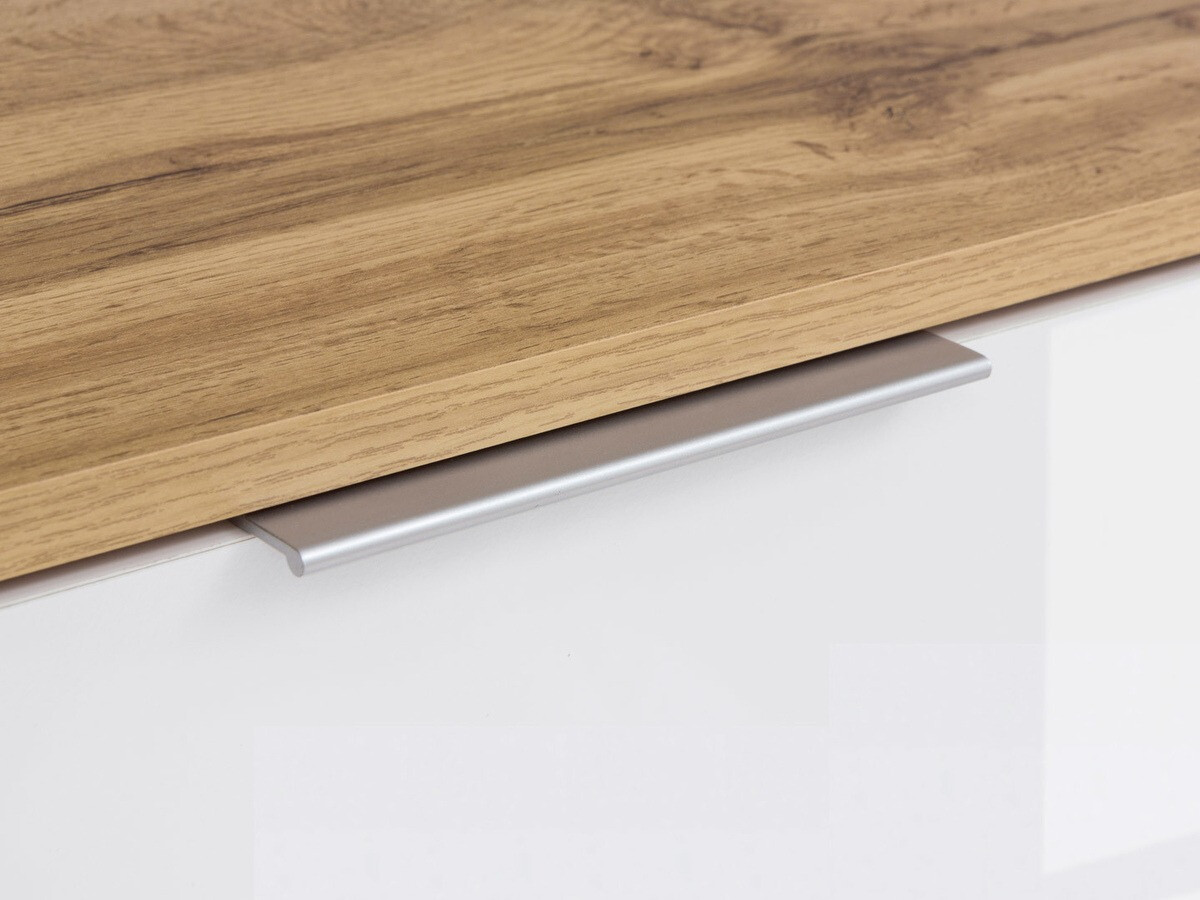 Polica Tivetra 108 (Вотан храст + Sjajno belo)