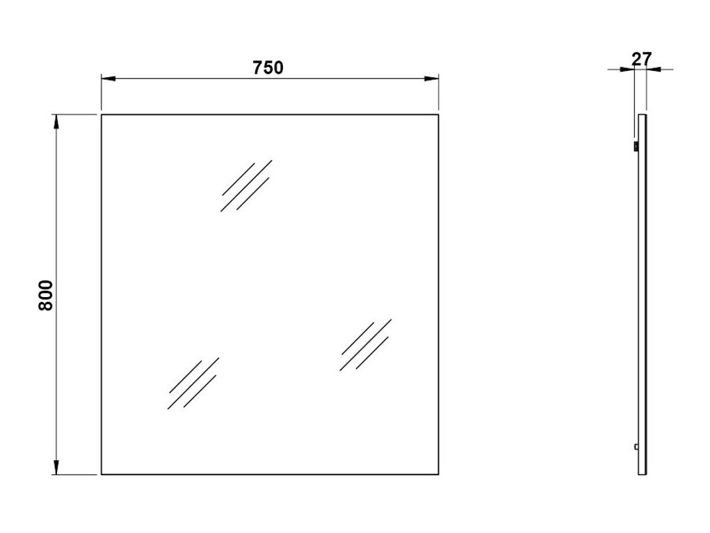 Ogledalo Salciro 107 (Svetloosiva)