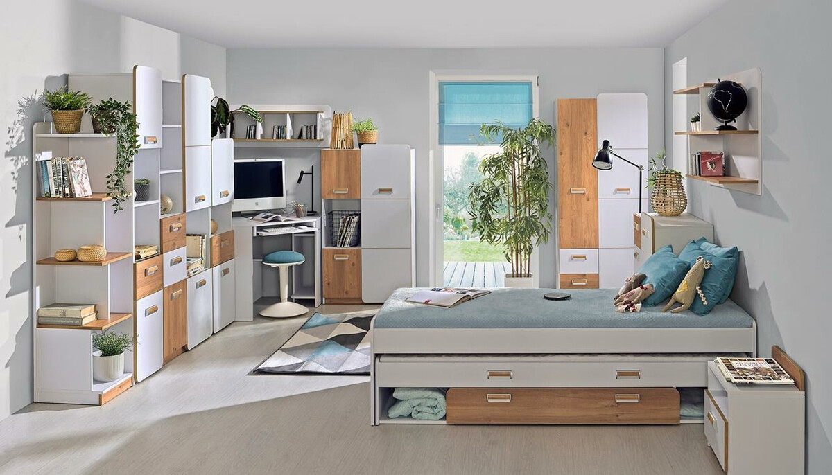 Polica Ophmora 117 (Hrast + Belo)