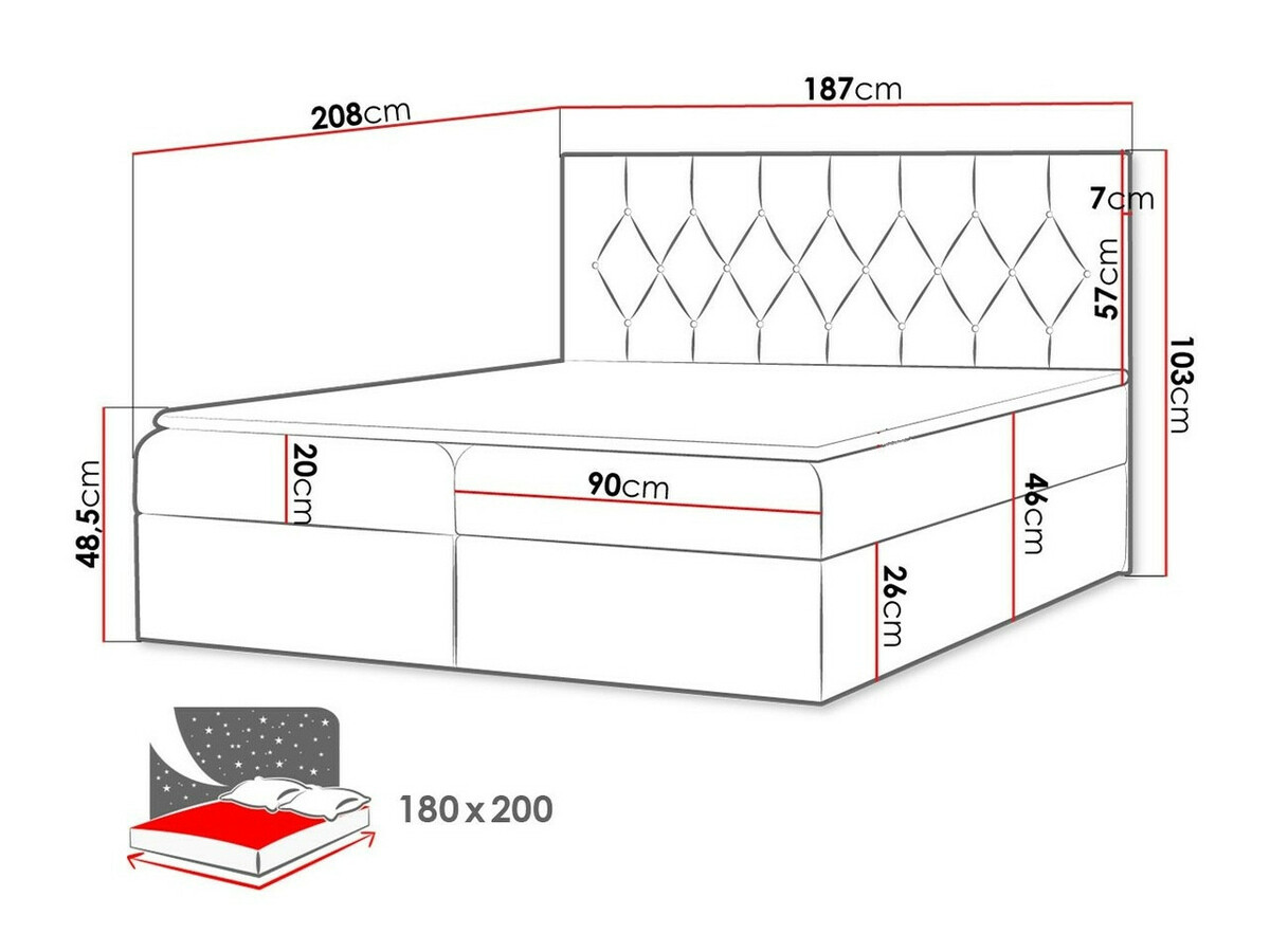 Boxspring krevet Baltimore 159 (Mikrofaza 12)
