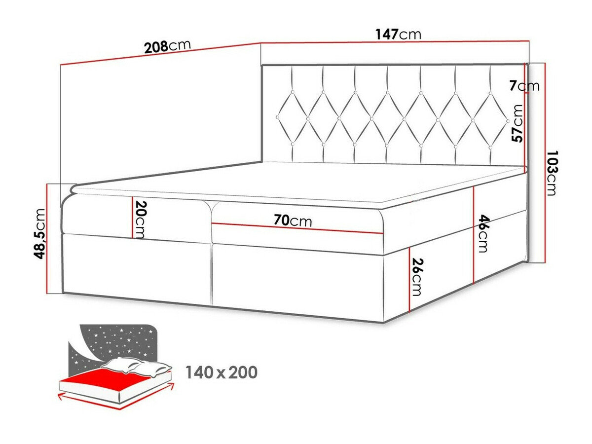 Boxspring krevet Hortulus (Mikrofaza 14)