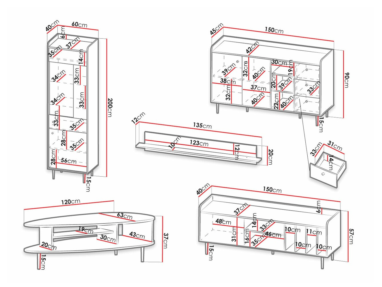 Set za dnevnu sobu Ferenou 113