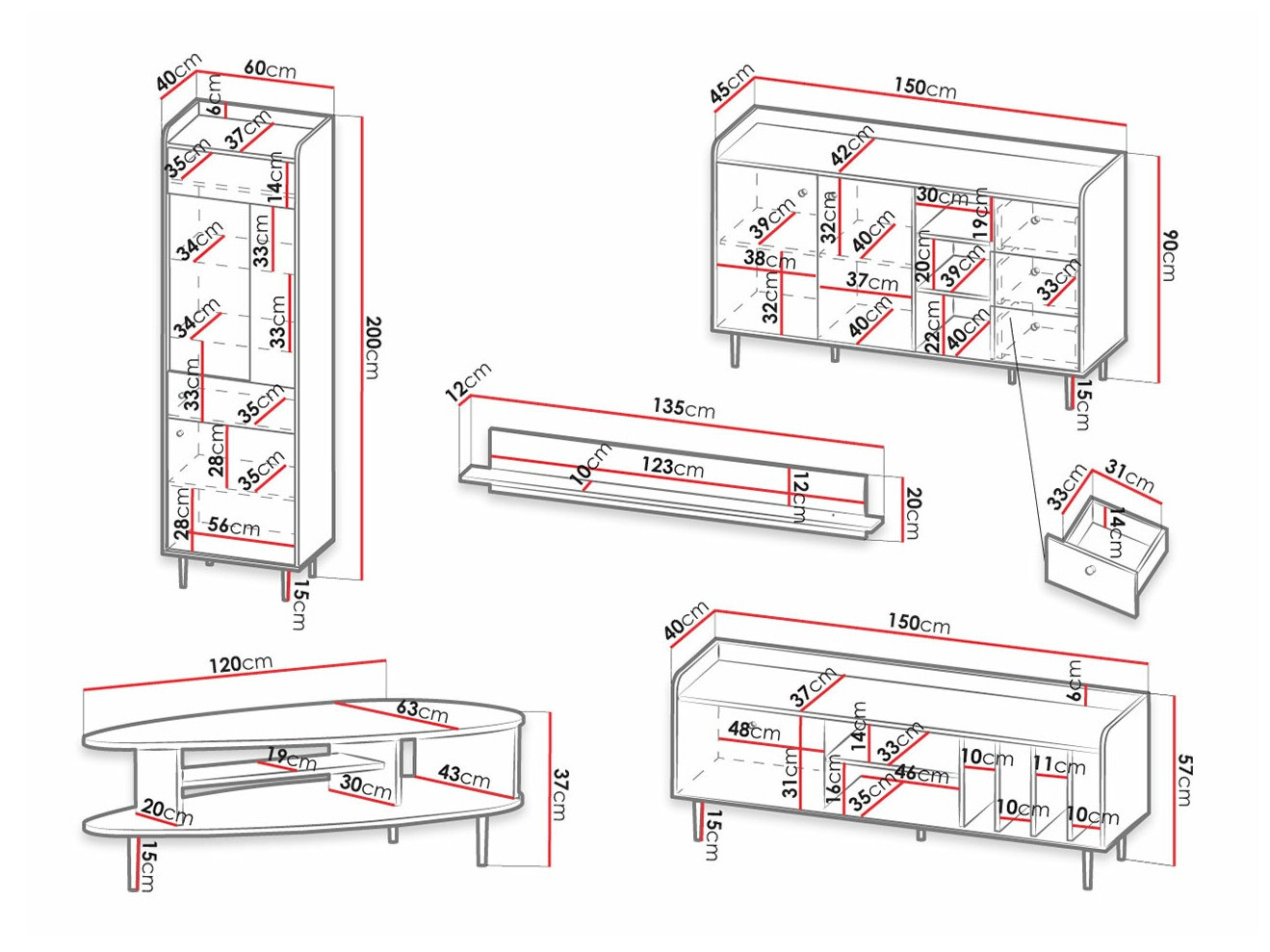 Set za dnevnu sobu Ferenou 113