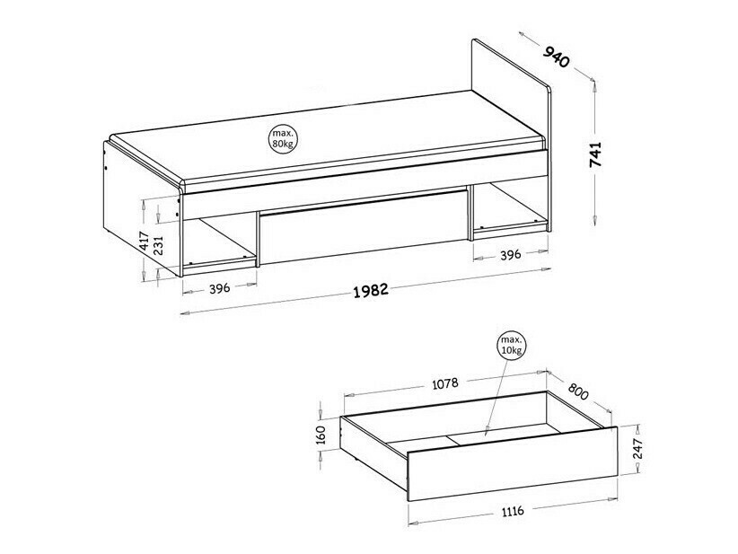 Krevet Evaropha 108 (Belo)
