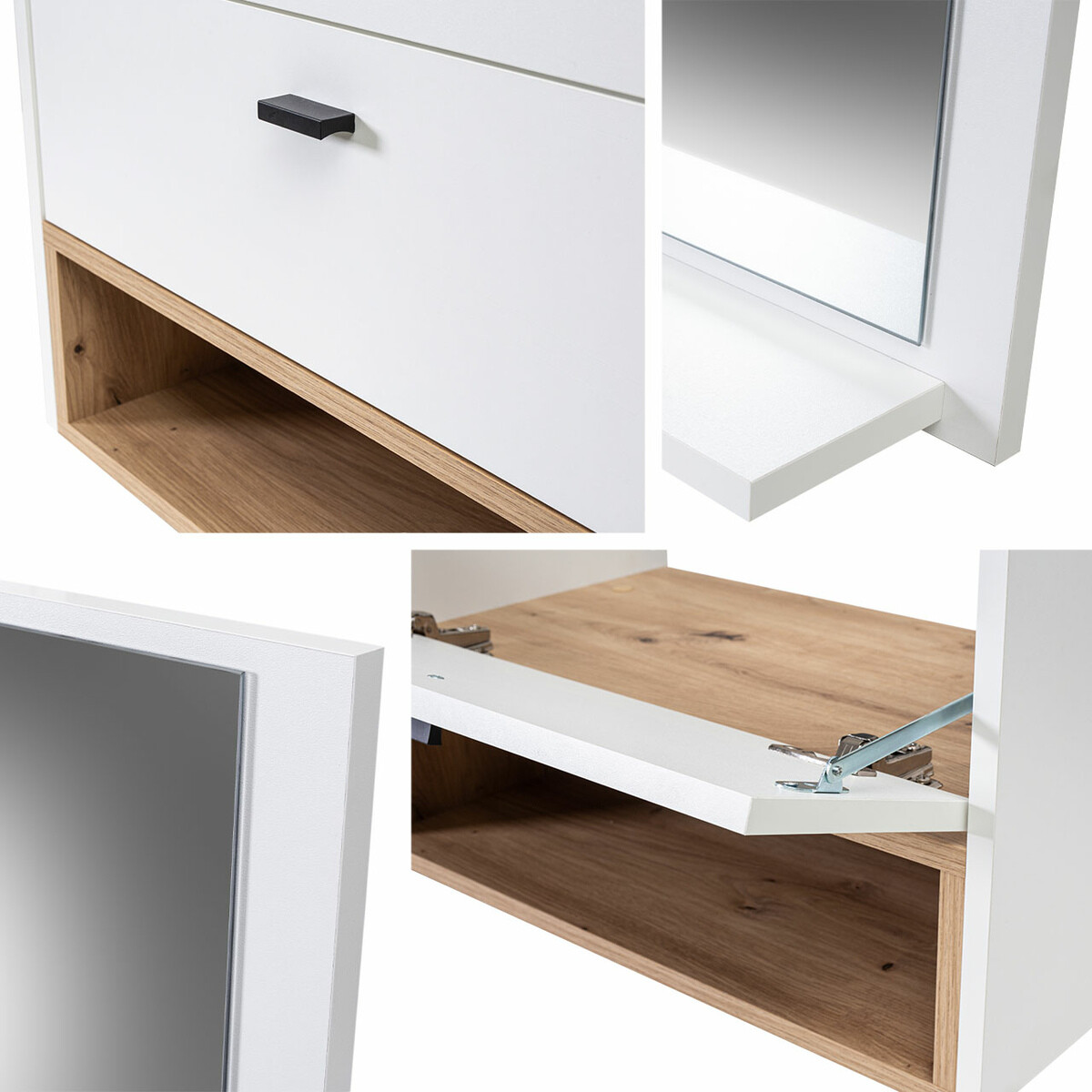 Set za kupatilo Velum I (Belo + Artisan hrast)