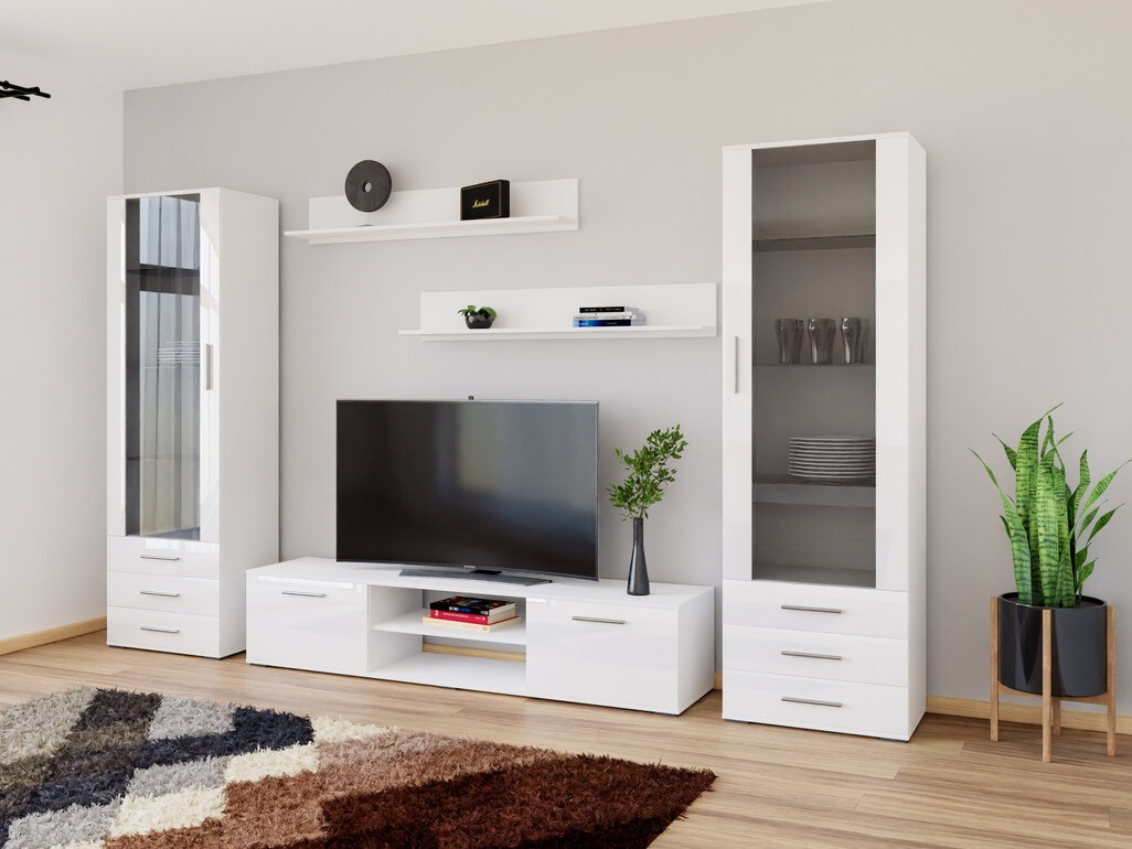 Set za dnevnu sobu Tornola 109 (Belo + Sjajno belo)