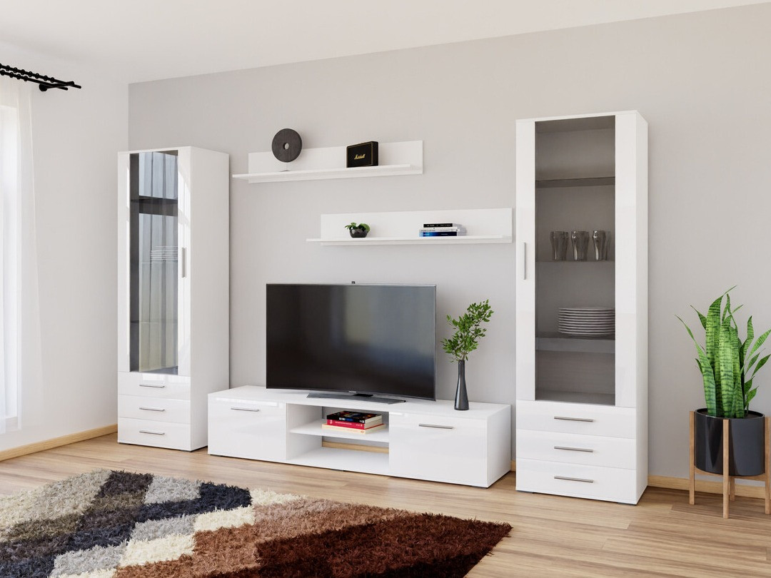 Set za dnevnu sobu Tornola 109 (Belo + Sjajno belo)