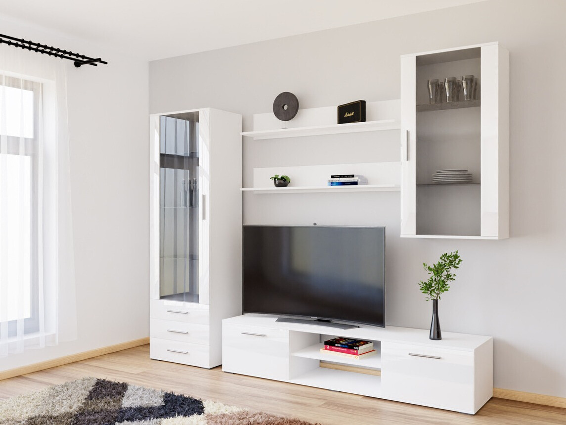 Set za dnevnu sobu Tornola 114 (Belo + Sjajno belo)