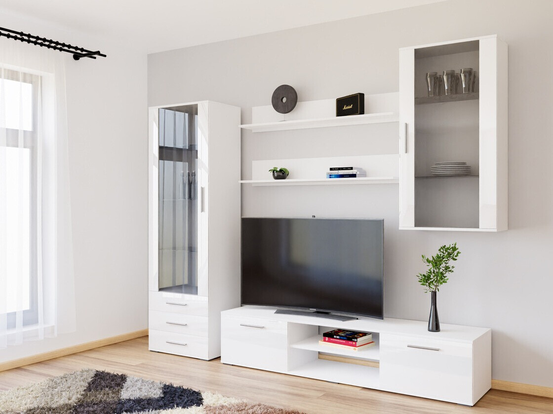 Set za dnevnu sobu Tornola 114 (Belo + Sjajno belo)