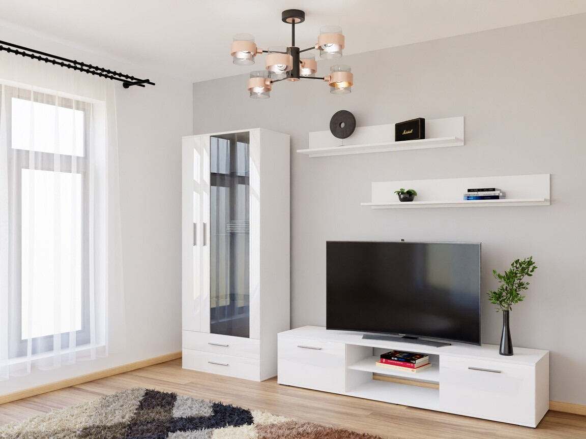 Set za dnevnu sobu Tornola 115 (Belo + Sjajno belo)