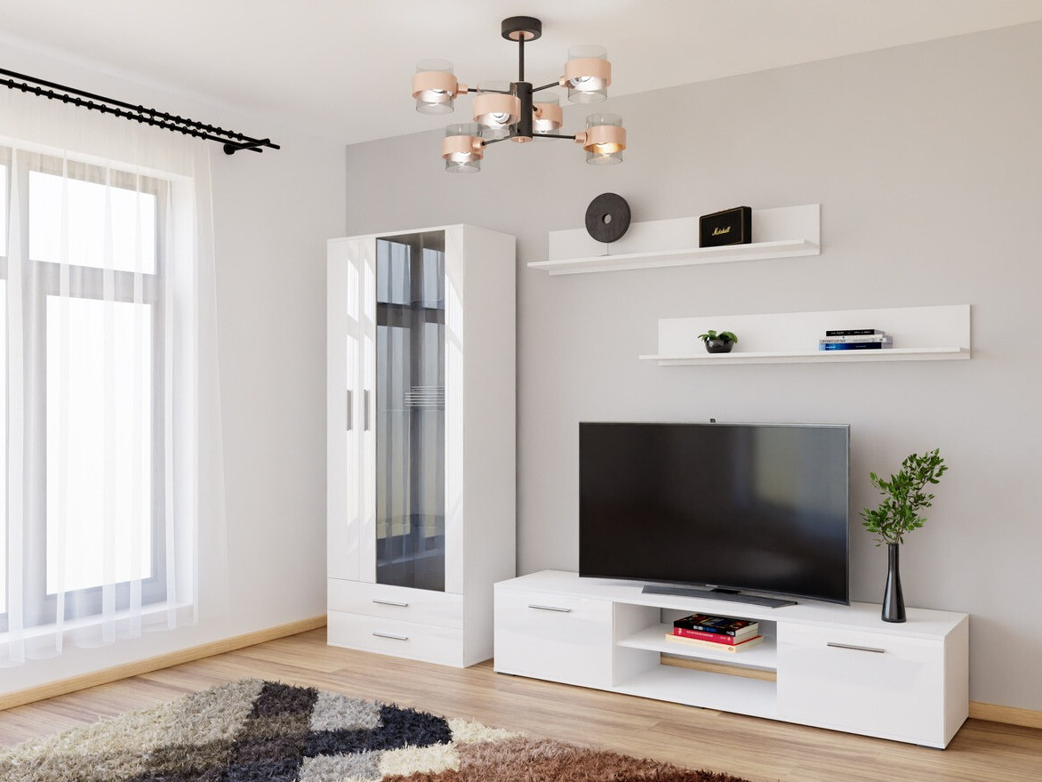 Set za dnevnu sobu Tornola 115 (Belo + Sjajno belo)