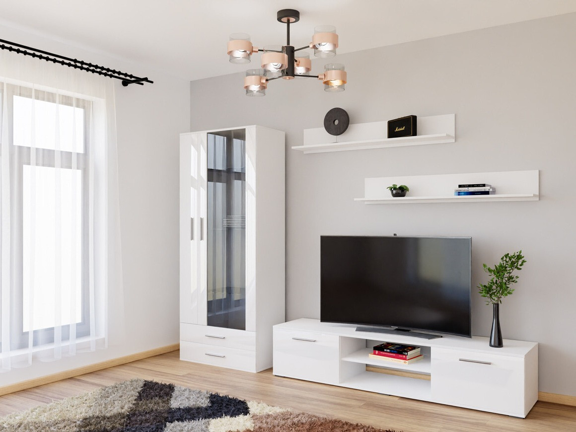 Set za dnevnu sobu Tornola 115 (Belo + Sjajno belo)