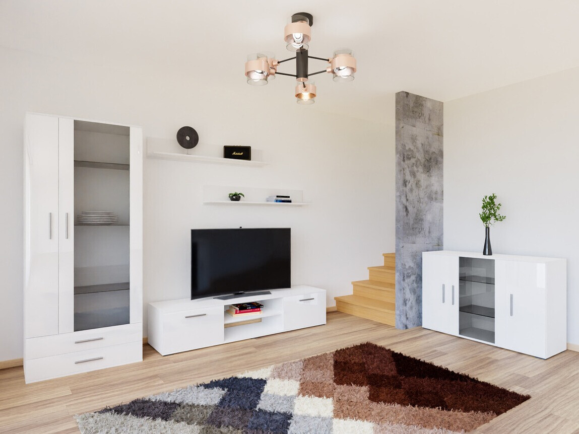 Set za dnevnu sobu Tornola 116 (Belo + Sjajno belo)