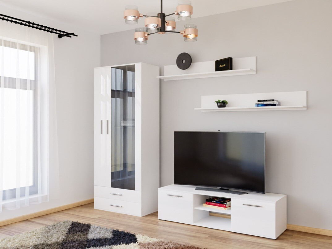 Set za dnevnu sobu Tornola 117 (Belo + Sjajno belo)