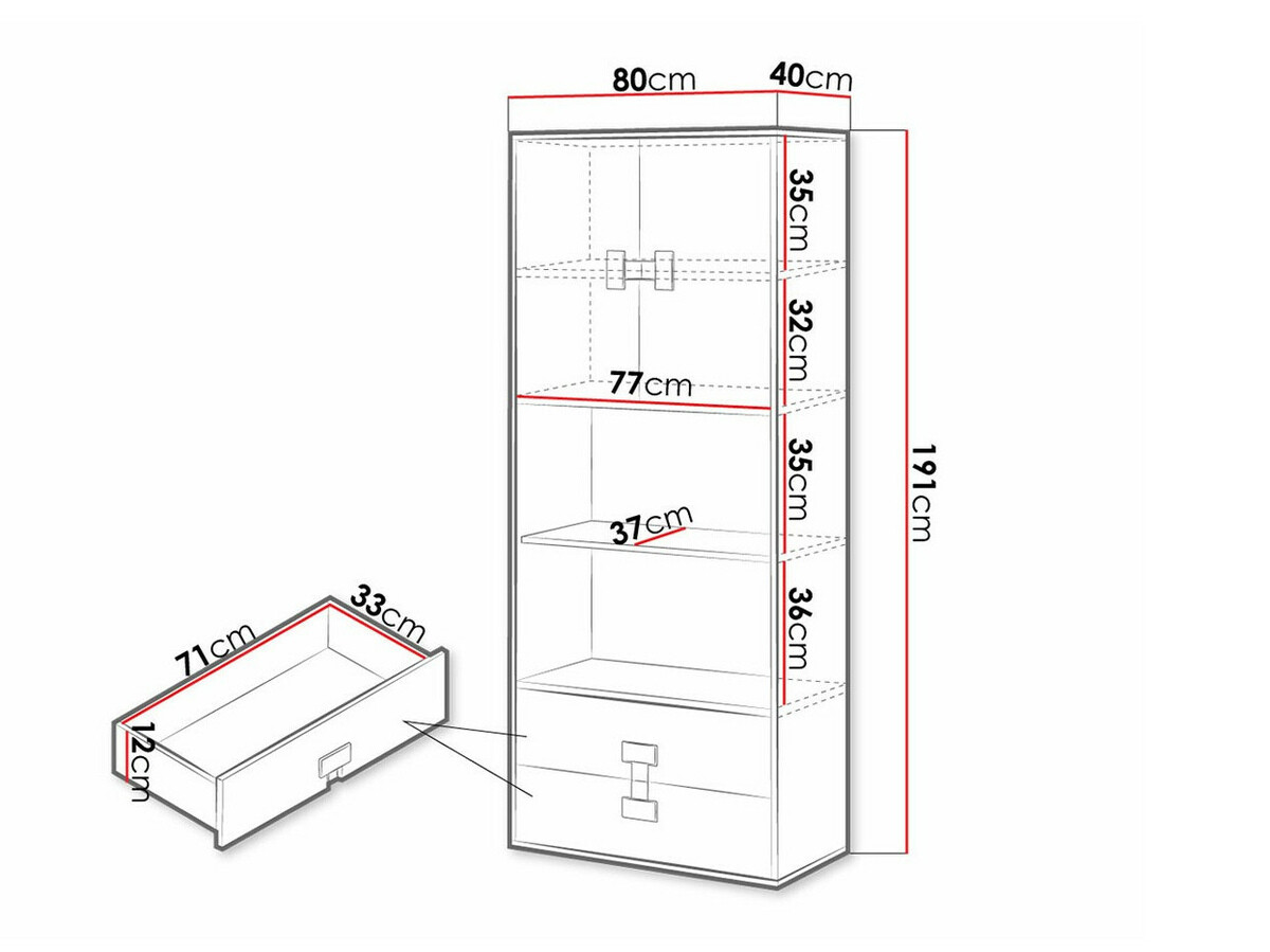 Polica Florevi 112 (Mat belo + Zanatski hrast)