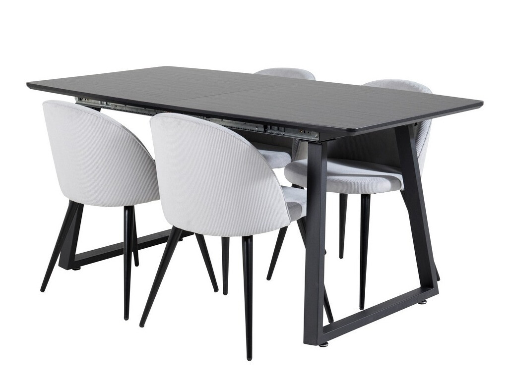 Trpezarijski set Dallas 1687 (Sivo + Crno)