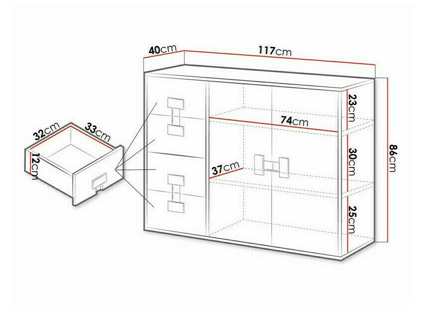 Komoda Florevi 102 (Zanatski hrast)
